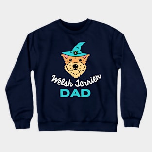 Welsh Terrier Dad Wizard Dog Owner Retro Dog Father Crewneck Sweatshirt